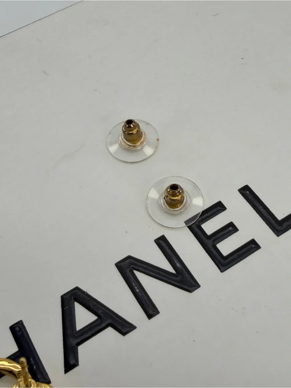 Chanel Gold-Tone CC Drop Earrings with Red Stone 2023